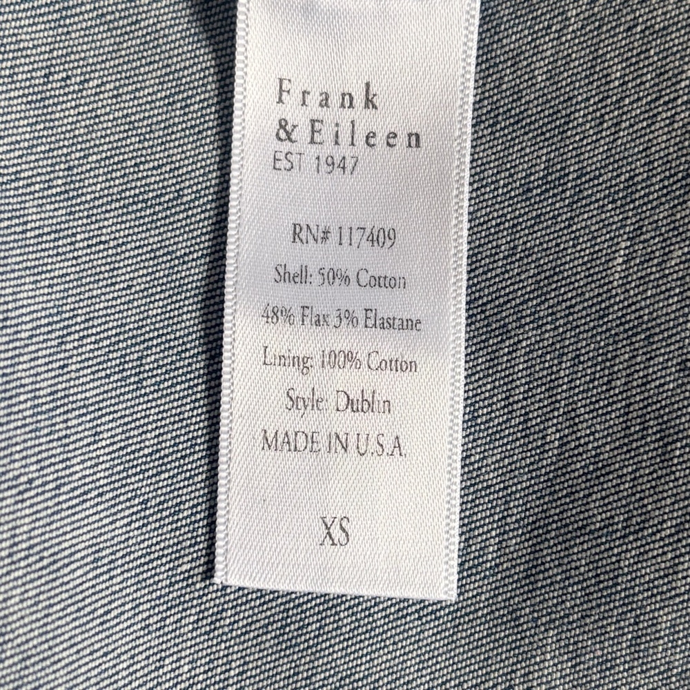 Frank & Eileen Dublin Tailored Blazer | Italian Performance Denim Flax Blue XS - Picture 8 of 11